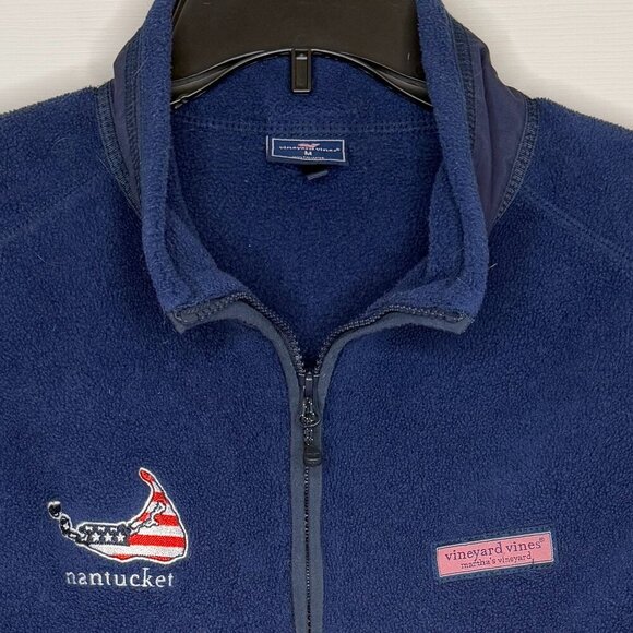 Vineyard Vines Nantucket Island Full Zip Sherpa Vest Size Medium - Picture 2 of 6